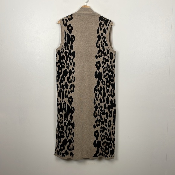 Lane Bryant Cotton Blend Leopard Print Sleeveless Open Cardigan women 14/16 - Picture 5 of 9